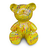 Melting Pot - Beeld Design Beer Zittend Geel Splash Multicolor 30x32cm