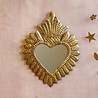 Melting Pot - Spiegeltje Hart met Pluimen Antiek Goud 29x36cm Melting Pot - Spiegeltje Hart met Pluimen Antiek Goud 29x36cm