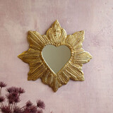 Melting Pot - Spiegeltje Hart Royal Veren Antiek Goud 27x35cm Melting Pot - Spiegeltje Hart Royal Veren Antiek Goud 27x35cm