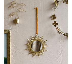 Melting Pot - Spiegeltje Mini Zon Antiek Goud 12x12cm Melting Pot - Spiegeltje Mini Zon Antiek Goud 12x12cm