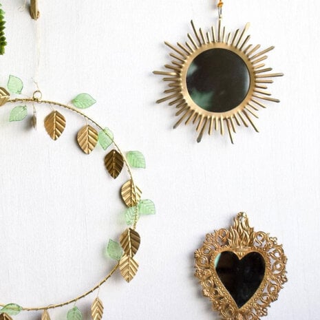 Melting Pot - Spiegeltje Mini Zon Antiek Goud 12x12cm