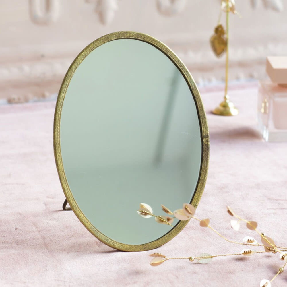 Melting Pot - Spiegeltje Ovaal op Standaard Antiek Goud 13x18cm