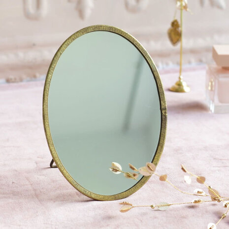 Melting Pot - Spiegeltje Ovaal op Standaard Antiek Goud 13x18cm