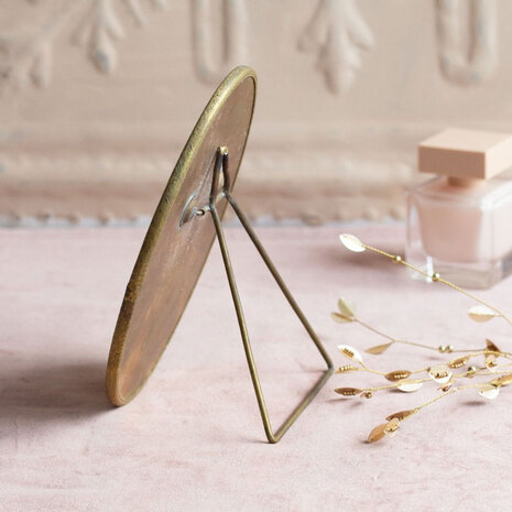 Melting Pot - Spiegeltje Ovaal op Standaard Antiek Goud 13x18cm