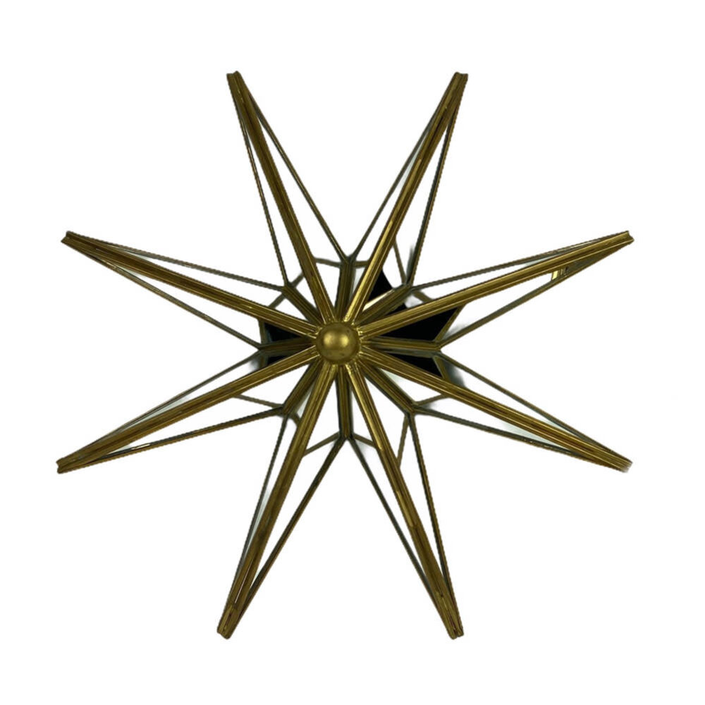 Melting Pot - Spiegeltje 3-D Ster Antiek Goud 30x30cm