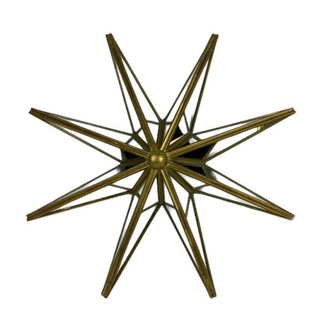 Melting Pot - Spiegeltje 3-D Ster Antiek Goud 30x30cm
