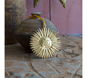Melting Pot - Wand Ornament Mini Zon Antiek Goud 10x10cm Melting Pot - Wand Ornament Mini Zon Antiek Goud 10x10cm