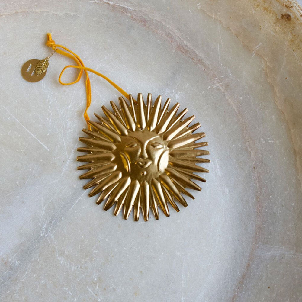 Melting Pot - Wand Ornament Mini Zon Antiek Goud 10x10cm Melting Pot - Wand Ornament Mini Zon Antiek Goud 10x10cm