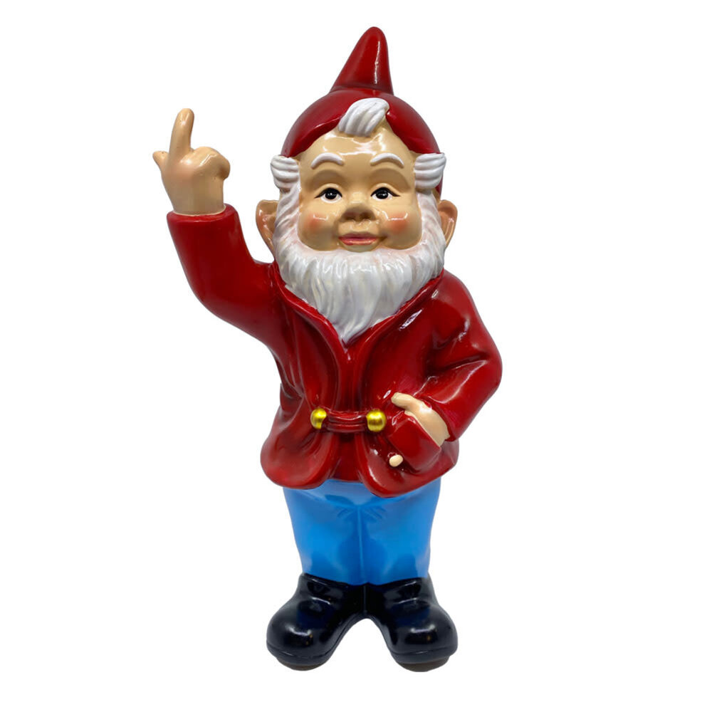 Melting Pot - Beeld Kabouter Fuck You Rood-Blauw 30cm Melting Pot - Beeld Kabouter Fuck You Rood-Blauw 30cm