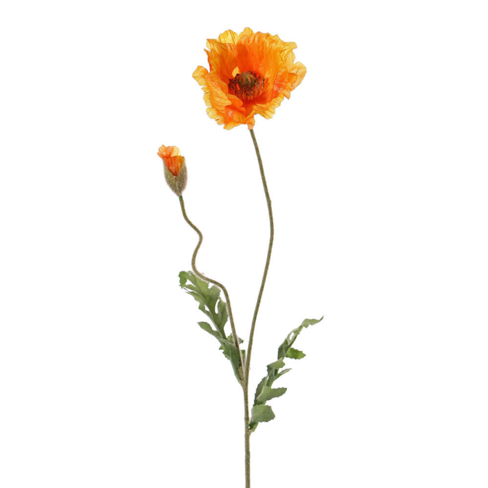 Colmore - Kunstbloem Papaver Oranje 2 op Tak 75cm