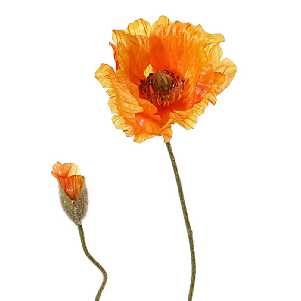 Colmore - Kunstbloem Papaver Oranje 2 op Tak 75cm