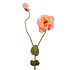Kunstbloem Papaver Peach 2 op Tak 72cm Kunstbloem Papaver Peach 2 op Tak 72cm