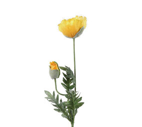 Colmore - Kunstbloem Papaver Geel 2 op Steel 72cm Colmore - Kunstbloem Papaver Geel 2 op Steel 72cm