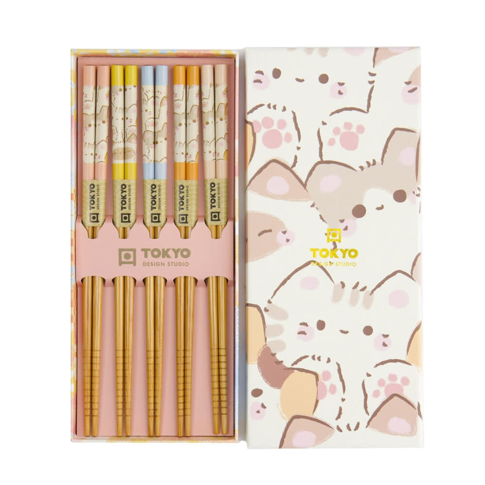 Melting Pot - Eetstokjes Kawaii Cats set/5 in cadeau doos Melting Pot - Eetstokjes Kawaii Cats set/5 in cadeau doos