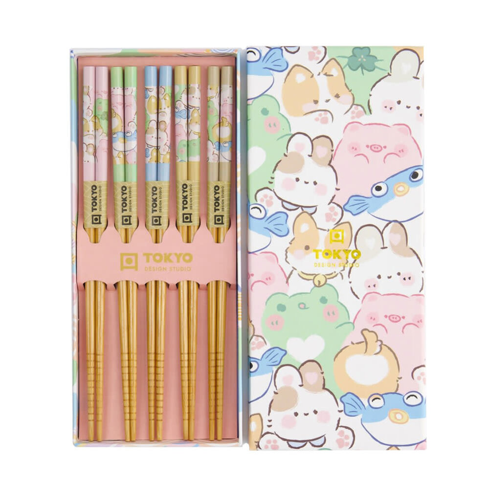 Melting Pot - Eetstokjes Kawaii Animal set/5 in cadeau doos