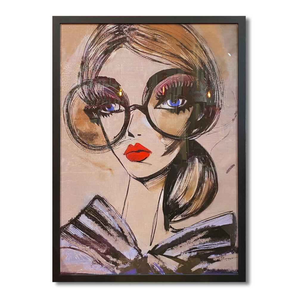 Colmore - Schilderij Art Lady Glasses Side Multi 70x100cm ingelijst Colmore - Schilderij Art Lady Glasses Side Multi 70x100cm ingelijst