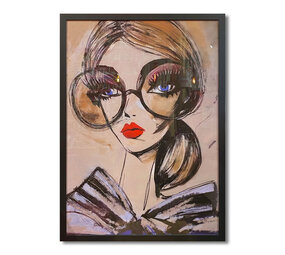 Colmore - Schilderij Art Lady Glasses Side Multi 70x100cm ingelijst Colmore - Schilderij Art Lady Glasses Side Multi 70x100cm ingelijst