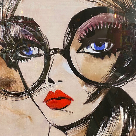 Colmore - Schilderij Art Lady Glasses Side Multi 70x100cm ingelijst Colmore - Schilderij Art Lady Glasses Side Multi 70x100cm ingelijst