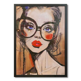 Colmore - Schilderij Art Lady Glasses Straight Multi 70x100cm ingelijst Colmore - Schilderij Art Lady Glasses Straight Multi 70x100cm ingelijst