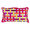 Colmore - Sierkussen Lines Fuchsia Geel Oranje 60x35cm franjes Colmore - Sierkussen Lines Fuchsia Geel Oranje 60x35cm franjes