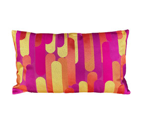 Colmore - Sierkussen Stripes Fuchsia Oranje Goud 60x35cm Colmore - Sierkussen Stripes Fuchsia Oranje Goud 60x35cm