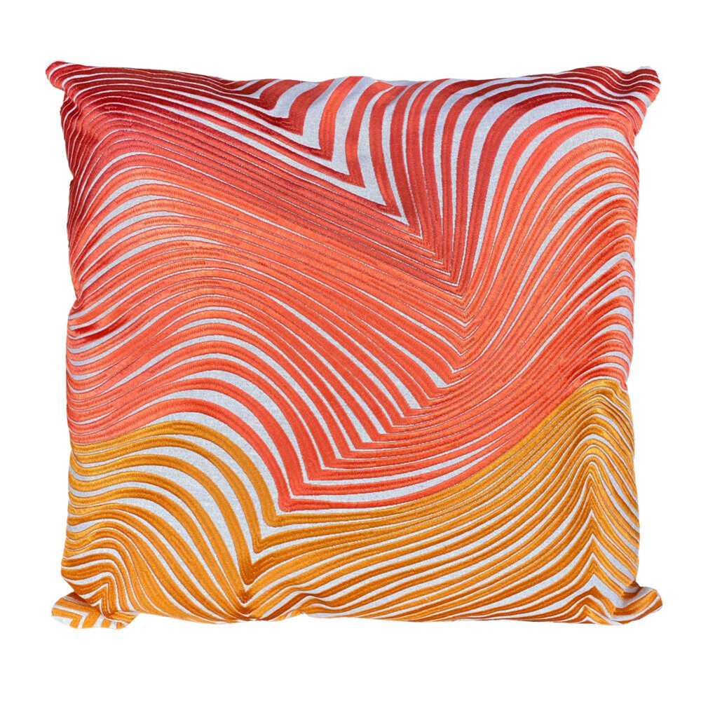 Colmore - Sierkussen Swirls Oranje Geel Katoen 50x50cm Colmore - Sierkussen Swirls Oranje Geel Katoen 50x50cm