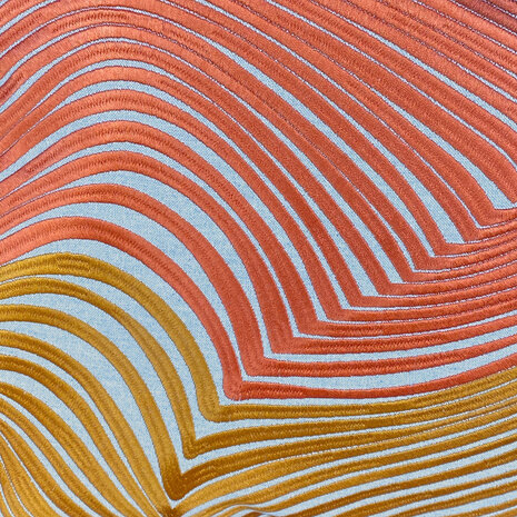 Colmore - Sierkussen Swirls Oranje Geel Katoen 50x50cm Colmore - Sierkussen Swirls Oranje Geel Katoen 50x50cm