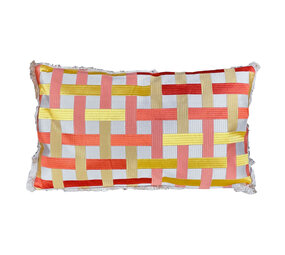 Colmore - Sierkussen Lines Geel Oranje Goud 60x35cm franjes Colmore - Sierkussen Lines Geel Oranje Goud 60x35cm franjes