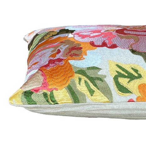 Colmore - Sierkussen Bloemen Multicolor Katoen 60x35cm Colmore - Sierkussen Bloemen Multicolor Katoen 60x35cm