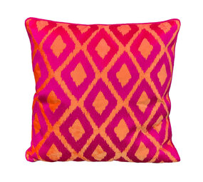 Colmore - Sierkussen Triangel Oranje Fuchsia 50x50cm bies Colmore - Sierkussen Triangel Oranje Fuchsia 50x50cm bies