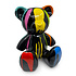 Beeld Design Beer Zittend Zwart Multicolor Verf 30x32cm Beeld Design Beer Zittend Zwart Multicolor Verf 30x32cm