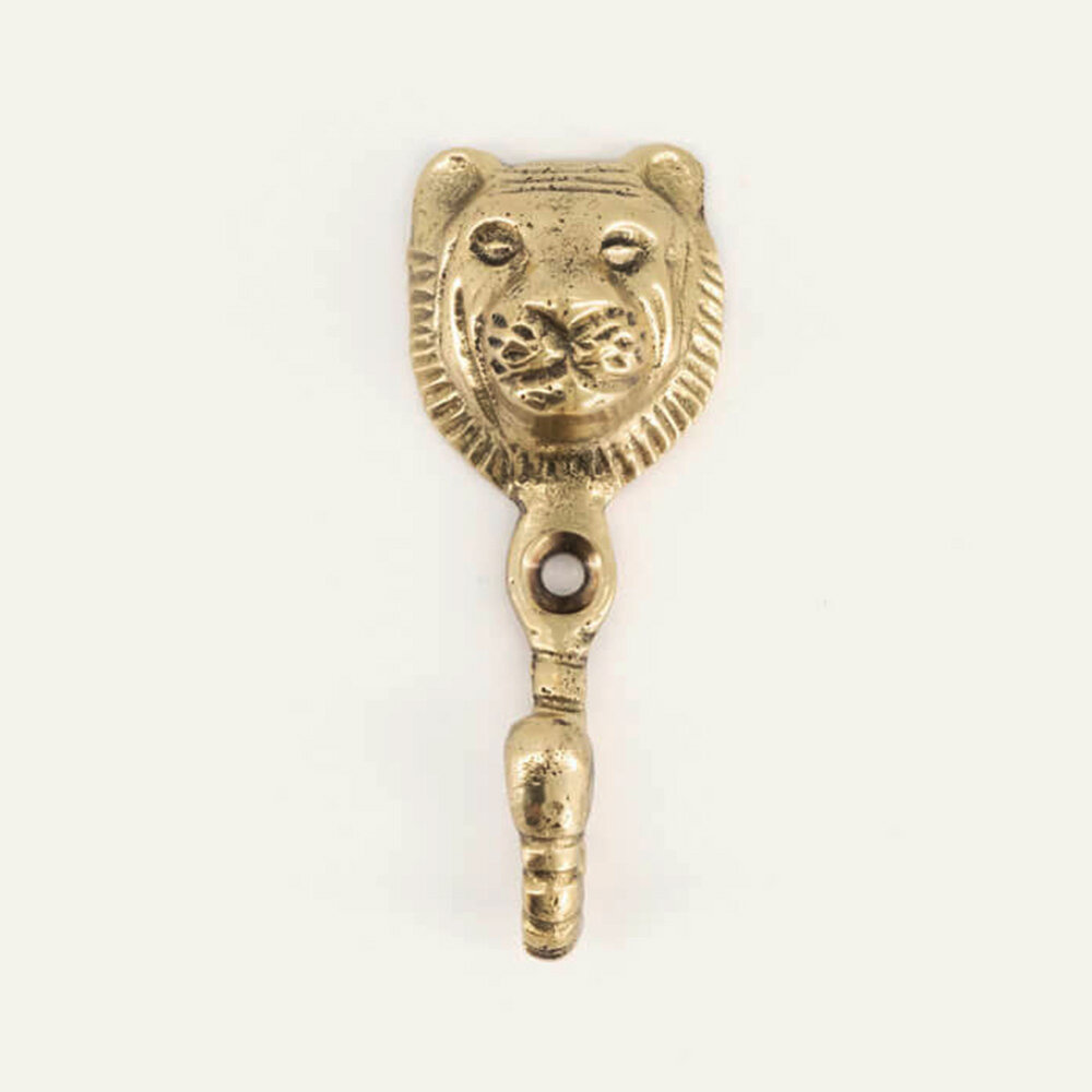 Doing Goods - Wandhaakje Sunshine Tiger Messing 3x8cm Doing Goods - Wandhaakje Sunshine Tiger Messing 3x8cm