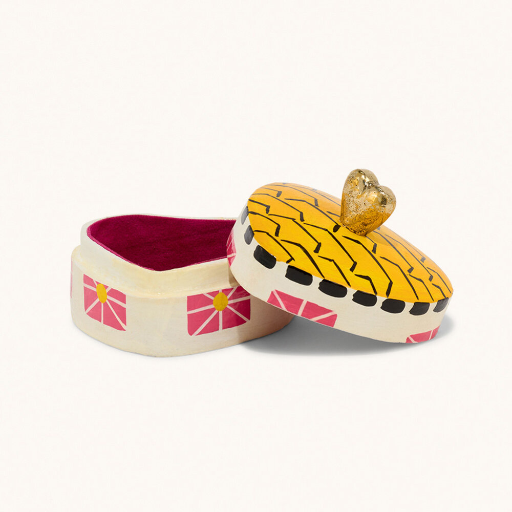 Doing Goods - Sieraaddoosje Erin Heart Multicolor Karton 8x4cm Doing Goods - Sieraaddoosje Erin Heart Multicolor Karton 8x4cm