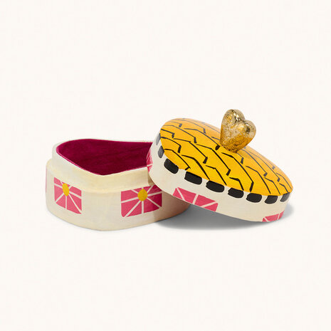 Doing Goods - Sieraaddoosje Erin Heart Multicolor Karton 8x4cm Doing Goods - Sieraaddoosje Erin Heart Multicolor Karton 8x4cm