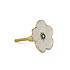 Ladeknop Faye Flower White Messing 5x5cm