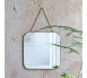 Melting Pot - Spiegeltje Vierkant aan Hanger Antiek Goud 21x21cm Melting Pot - Spiegeltje Vierkant aan Hanger Antiek Goud 21x21cm