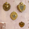Melting Pot - Spiegeltje Mini Hart Merci Antiek Goud 11x12cm Melting Pot - Spiegeltje Mini Hart Merci Antiek Goud 11x12cm