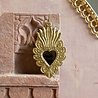 Melting Pot - Spiegeltje Mini Hart Vlammen Antiek Goud 10x16cm Melting Pot - Spiegeltje Mini Hart Vlammen Antiek Goud 10x16cm