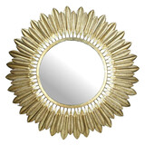 Melting Pot - Spiegel Rond Veren Goud Metaal 70x70cm Melting Pot - Spiegel Rond Veren Goud Metaal 70x70cm