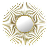 Melting Pot - Spiegel Rond Zon Goud Metaal 76x76cm Melting Pot - Spiegel Rond Zon Goud Metaal 76x76cm