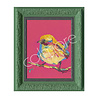 Colmore - Schilderij Vogel Geel op Fuchsia in Groene Lijst 51x61cm handgeschilderd Colmore - Schilderij Vogel Geel op Fuchsia in Groene Lijst 51x61cm handgeschilderd