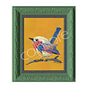 Colmore - Schilderij Vogel Blauw op Geel in Groene Lijst 51x61cm handgeschilderd Colmore - Schilderij Vogel Blauw op Geel in Groene Lijst 51x61cm handgeschilderd