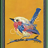 Colmore - Schilderij Vogel Blauw op Geel in Groene Lijst 51x61cm handgeschilderd Colmore - Schilderij Vogel Blauw op Geel in Groene Lijst 51x61cm handgeschilderd