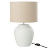 Melting Pot - Tafellamp set - Voet Wit + Kap Beige Transparant 28x48cm Melting Pot - Tafellamp set - Voet Wit + Kap Beige Transparant 28x48cm