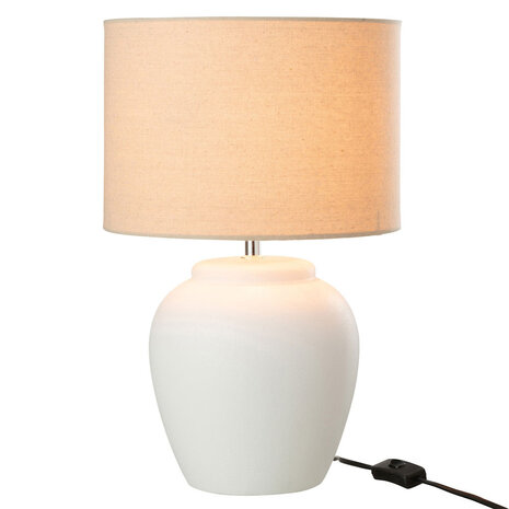 Melting Pot - Tafel Lamp set - Voet Wit + Kap Beige Transparant 28x48cm Melting Pot - Tafel Lamp set - Voet Wit + Kap Beige Transparant 28x48cm