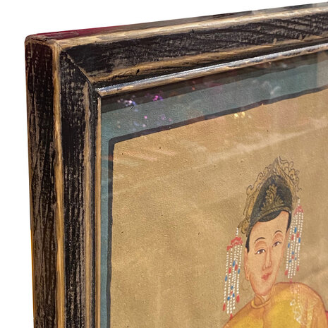 Melting Pot - Schilderij Chinese Voorouder Kroon Geel Multi 56x91cm ingelijst