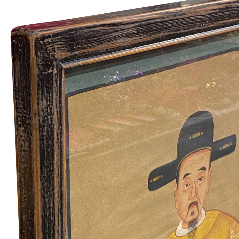 Melting Pot - Schilderij Chinese Voorouder Steek Geel Multi 56x91cm ingelijst