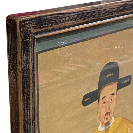 Melting Pot - Schilderij Chinese Voorouder Steek Geel Multi 56x91cm ingelijst