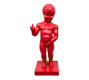 Melting Pot - Beeldje Manneken Pis Fuck You Rood 30cm Melting Pot - Beeldje Manneken Pis Fuck You Rood 30cm