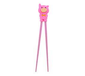 Tokyo Design Studio - Kinder Eetstokjes met Varkentje Roze 22cm Tokyo Design Studio - Kinder Eetstokjes met Varkentje Roze 22cm